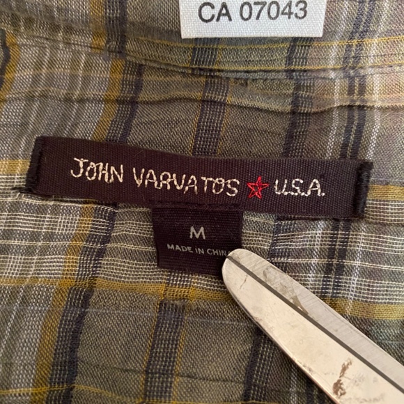 JOHN VARVATOS USA Mens Plaid Button Down Shirt Sz M - Picture 6 of 8